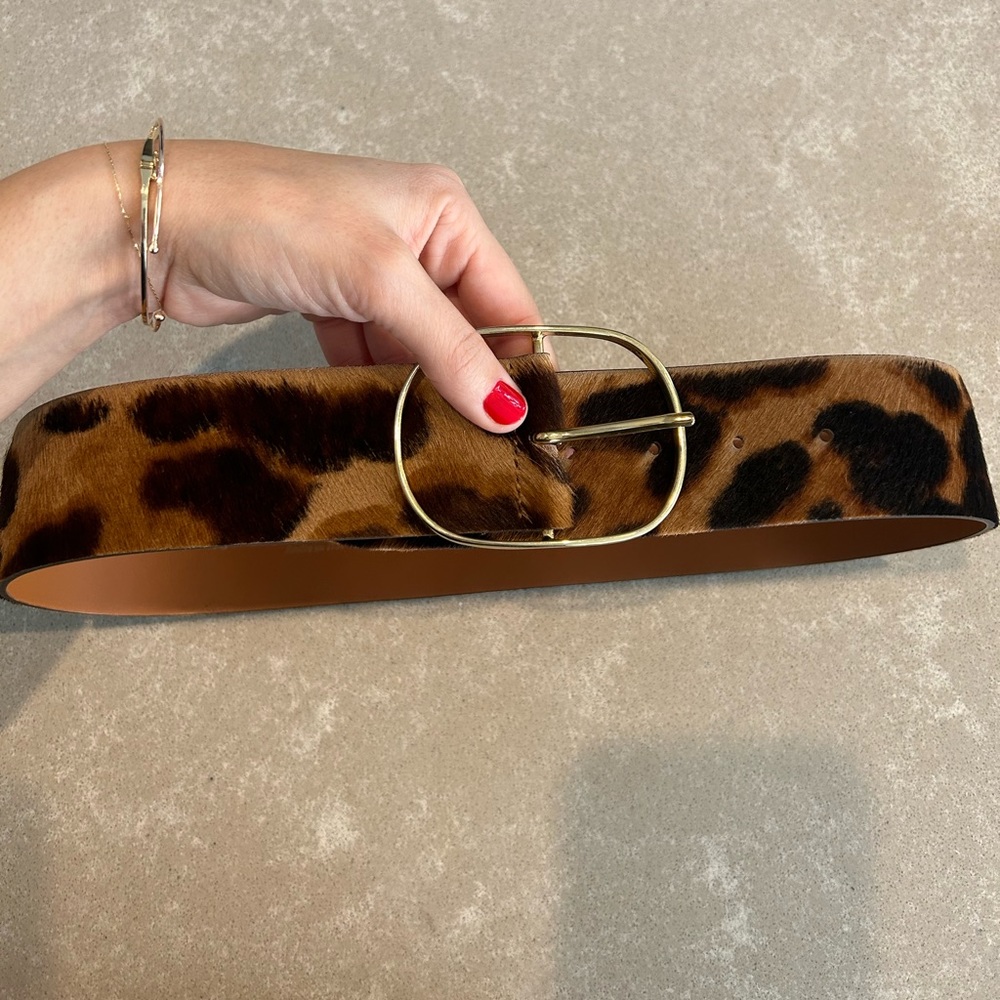 Maison Boinet Pony hair leopard belt black with gold size 70